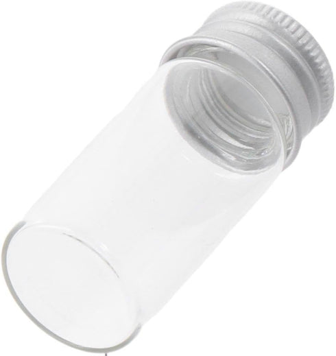 12Pcs Sealed Glass Bottles, 10ml Sample Vials, Small Empty Transparent DIY Crafts Vials with Aluminium Caps for Liquids, Powder, Seeds...