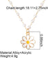 Daisy Flower Necklace White Pearl Necklaces for Women Girls Daisy Pendant Necklace Boho Sunflower Necklaces Pearl Chain Necklace for Women Flower ...