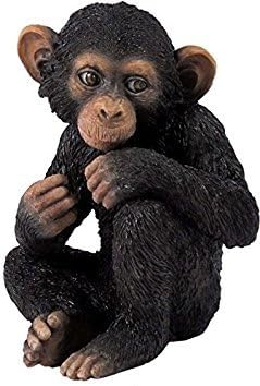 4.13 Inch Baby Chimpanzee Decorative Statue Figurine, Black and Brown...