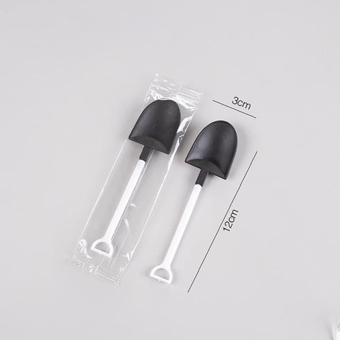 100 Pcs Plastic Ice Cream Spoons Mini Dessert Shovels Pudding Yogurt Spoons Shovel Shape Spoons for Potted Cake...