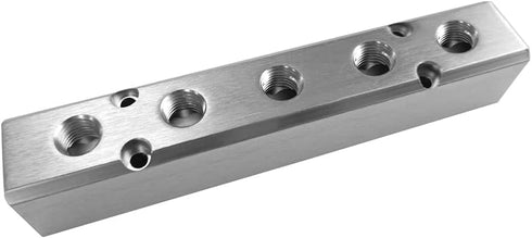 Beduan 5 Way 7 Port 1/2"NPT Input Port 1/4"NPT Output Port Aluminum Air Hose Inline Manifold Block Splitter,Pneumatic Air Compressor Manifold Fitt...