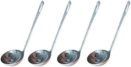SET OF FOUR (4) - 7 1/2 Inches Indiviual Stainless Steel Serving Soup Sauce Ladle Ladles...