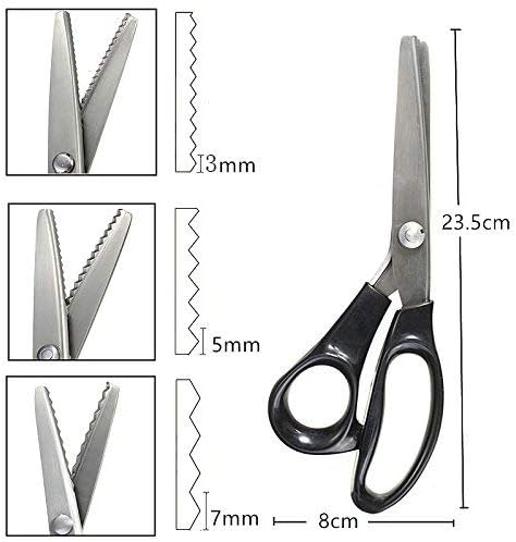 Professional Pinking Shears, Stainless Steel Dressmaking Scissors Craft Cutting Tool, Serrated Scalloped Blade Sewing Scissors (Scalloped 18mm)...