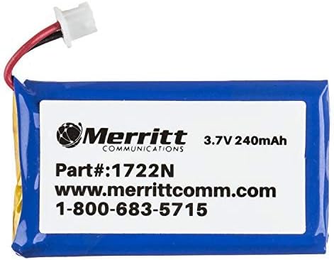 Merritt Compatible Plantronics Battery Replacement for C052, CS50, CS55, CS351n and CS361n, CS510, CS520, W710 and W720 Wireless Headsets...