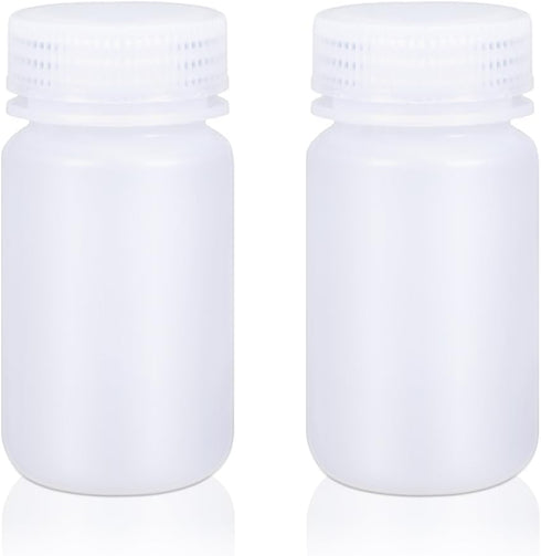 4.2 oz Wide Mouth Lab Reagent Bottle, Laboratory Grade Chemical Container, Sealed Leak-proof Translucent HDPE Bottle, Pill Bottle, Water Sample Bo...