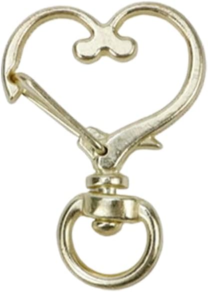 Pack of 50 Heart Shaped Swivel Snap Hook Metal Spring Snap Clip Keychain Clip Jewelry Clasps Key Ring for Jewelry Making Bag Accessories DIY Craft...