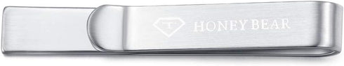 HONEY BEAR Mens Initial Alphabet Letter Tie Clip Bar Skinny Narrow Gift 4cm A Silver...