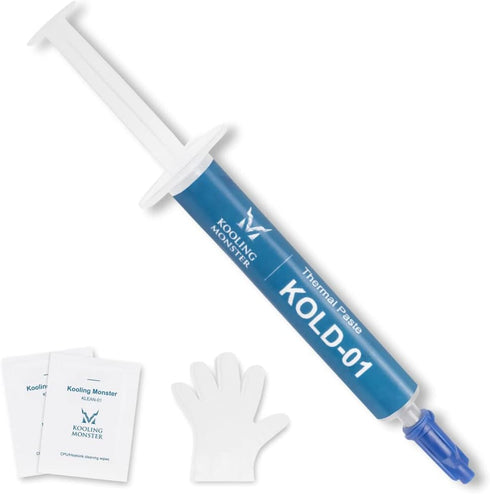 KOLD-01, High Performance Silicone Thermal Paste for Cooling All CPU/Heatsinks, Silicone Paste Designed for Easy Spreading, Inc. Gloves & Cleaning...