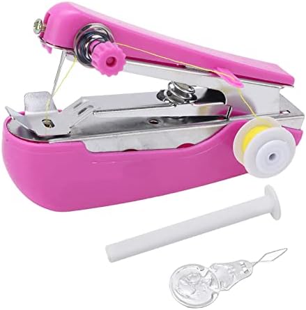 Mini Single Stitch Handheld Sewing Machine,Pocket Manual Sewing Machine Handheld Sewing Machine Purple Light Weight Pocket Sewing Machine for Clot...