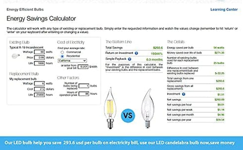 AMDTU 4000k LED Chandelier Light Bulbs,Dimmable E12 Daylight White,6w 60Watt Equivalent for Dining Room,Kitchen 6pack,LED Candelabra Light Bulbs...