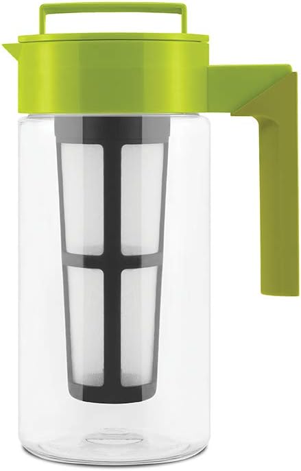 Takeya Flash Chill Iced Tea Maker - Airtight & Durable Iced Tea Maker Jug with Silicone Carry Handle - Leak-Proof & Lightweight Tea Infuser with P...