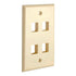 Cmple - 4 Port Keystone Wall Plate 1 Gang Wall Plate with Standard Size Ethernet Wall Plate Keystone Jack Insert Wall Plates - Ivory...