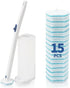 BOOMJOY Disposable Toilet Brush Set with 15 Wand Refills, Toilet Bowl Cleaner Wand with Holder, Toilet Cleaning System Starter Wand Kit, Bathroom ...