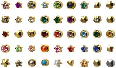 Studex 24K Plated Surgical Steel 3mm Regular Size Ear Piercing Earrings Studs in Prong Style Setting, 12 Pair Mixed Colors Yellow Metal...