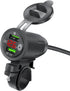 Motorcycle USB Socket,12V/24V Car Charger with Dual QC 3.0 USB Socket,Car Charger Socket with LED Voltmeter for Motorcycle,Motorhome,Car,Truck...