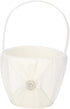 Adds an Elegant Touch, a Gift Basket and a Portable Flower Girl Basket with a Satin Bow on Each Side to memorize for The Wedding(Ivory)...