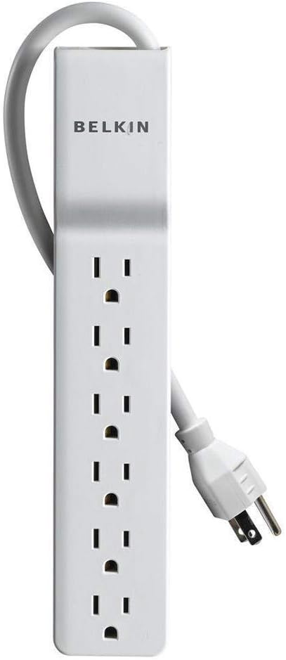 Belkin 6-Outlet Commercial Power Strip Surge Protector with 2.5ft Cord, 555 Joules,White...