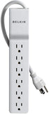 Belkin 6-Outlet Commercial Power Strip Surge Protector with 2.5ft Cord, 555 Joules,White...