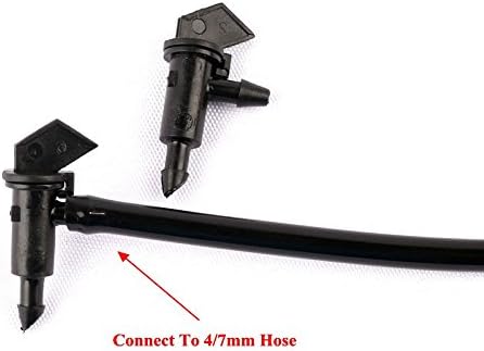 Lxcom Lighting 100 Pack 1 GPH Flag Drip Emitter Drip Emitters 4L/H Emitter Sprinkler Drippers System Parts Connect 4mm/7mm Hose for Lawn Vegetable...