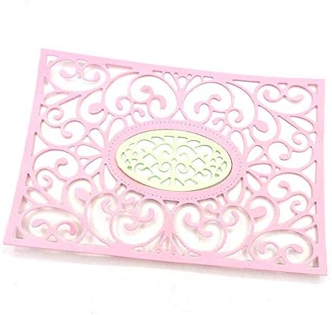 Metal Oval Rectangle Lace Flower Frame Cutting Dies, Symmetry Hollow Pattern Background Die Cuts for Card Making Stencil Embossing Tool Scrapbooki...