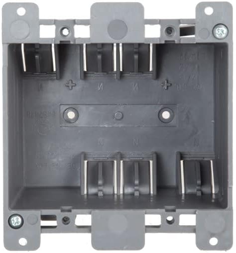 Newhouse Hardware 2-Gang PVC Old Work Electrical Outlet Box (3-Pack) | 25 cu. in. Plastic Junction Box for Switches, GFCI, or Duplex Receptacle Ou...
