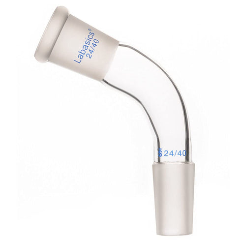 Glass 105 Degree Distillation Adapter, Borosilicate Glass Bent Adapter with 24/40 Joints for Laboratory Lab Supply...