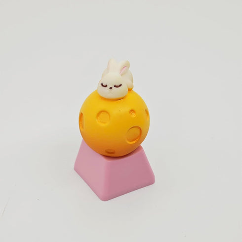 Cartoon Animal Keycaps DIY Personality Custom Cute ESC Keycap Replacement Bottom for MX Switches Custom Gaming Mechanical Keyboard (Moon Bunny)...