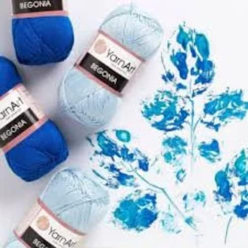 Yarn Art Begonia Yarn 100% Cotton, Pure Premium Soft Cotton Yarn, for Knitting Crochet and Amigurumi, Various Pastel and Shiny Colors Yarn, Baby Y...