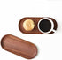 Mini Serving Tray for Jewellery Key Coin Set of 2, Oval Natural Wood Dessert Cup Tray, Small Wooden Cheese Plate, Tableware Decorative Tray (2)...
