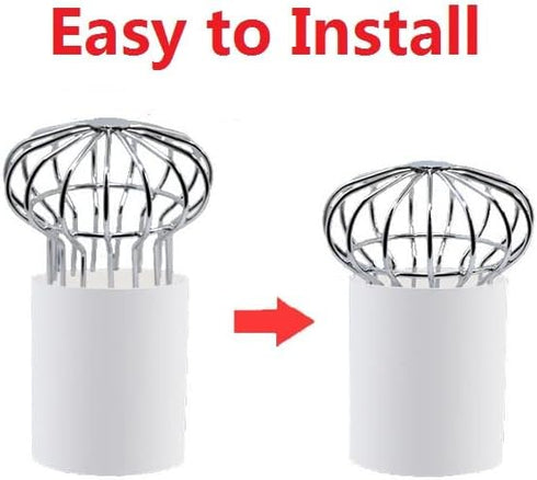 3 Inch 304 Stainless Steel Gutter Guard, Filter Strainer Fits for Round Downspout, Anti-Blocking Line Cap Drain Cover...