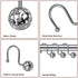 12Pcs Hollow Ball Shower Curtain Hooks Luxury Quality Rustproof Stainless Steel Shower Curtain Rings Hooks for Bathroom Rod (Chrome)...