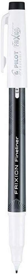 (12) PILOT Frixion Fineliner Erasable Marker Pens Fine 12 Count Black Ink (12144)...