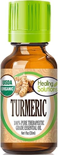 Healing Solutions Turmeric Essential Oil (1 oz/ 30ml), Pure, Undiluted, Organic Turmeric Oil for Hair Diffuser & Skin, Therapeutic Grade...