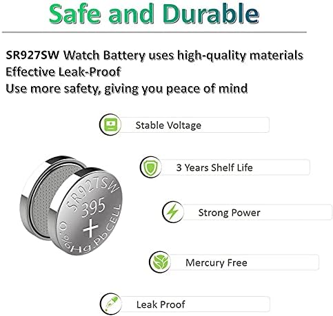10pcs SR927SW LR926 LR57 AG7 395 1.5V Silver Oxide Watch Battery...