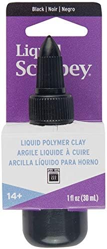 Liquid Sculpey Liquid Polymer Oven-Bake Clay, Black, 1 oz. bottle, Great for jewelry, holiday, DIY, mixed media, window clings, home décor and mor...