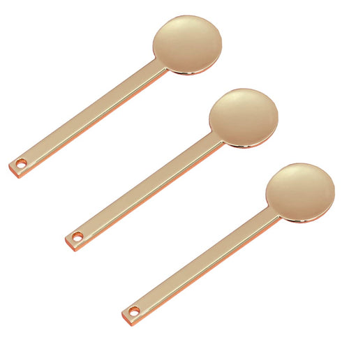 3Pcs Round Metal Cosmetic Spoon Spatulas Makeup Spatula Eye Cream Spoon Beauty Scoop Mini Spoon Makeup Beauty Spoons Mini Cosmetic Skincare Spatul...