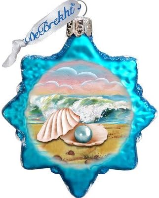 Pearl Shell Glass Ornament, Coastal Decor - 775485 Coastal Art by G.DeBrekht...