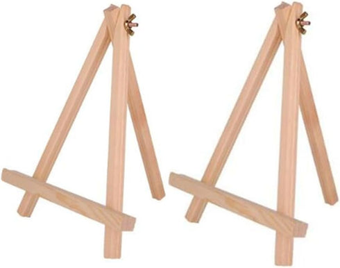 9.45 Inch Adjustable Mini Wood Easels Tabletop Painting Easel Stand for Artist Cards Phone Photos, Portable Triangle Tabletop Canvas Holder for Pa...