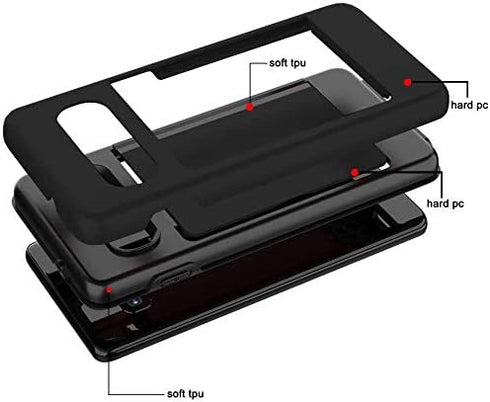 Asuwish Phone Case for Samsung Galaxy S10e with Tempered Glass Screen Protector Cover and Accessories Card Holder Slot Kickstand Protective Glaxay...