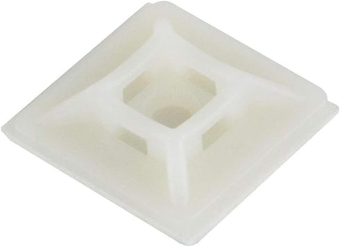 GTSE 100 Pack White Zip Tie Mounts, 1" Adhesive Mounting Squares, Cable Tie Mount, Cable Clips Organizer Holders, Zip Tie Anchor for Wire Bundles,...