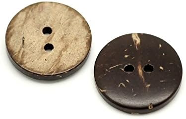 AKOAK 100 Pieces Natural Coconut Shell Two-Holes Buttons Sewing Accessories Decorative Buttons (18mm)...