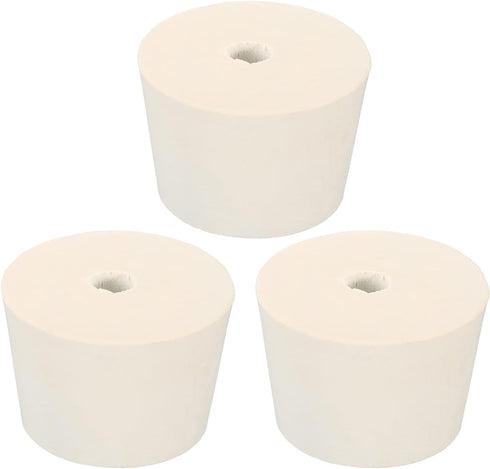 MECCANIXITY Rubber Tapered Plug 38mm to 46mm with Hole Test Tubes Bungs Stopper White for Lab Home 3 Pieces...