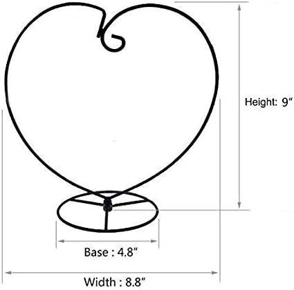 Archi 4 Pack Heart-Shaped Ornament Display Stand Iron Pothook Stand for Hanging Glass Terrarium (Heart)...