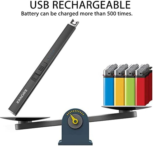 Electric Lighter with Safety Lock USB Rechargeable Windproof & Flameless Plasma Arc Lighter for Easter Basket Stuffers...