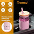 Tronco 20 oz Glass Tumbler with Lid & Straw - Iced Coffee Cup & Smoothie Cup With Silicone Sleeve | BPA-Free, Dishwasher Safe | Reusable Glass Cup...