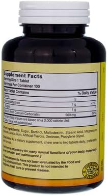 Nature's Blend Calcium Chewable Bavarian Cream 500 mg 100 Tabs...