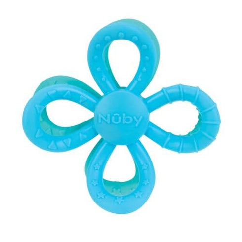 Nuby Fun Loops Teether - Flower-Shaped Infant Teething Toy for Babies - 3+ Months - Blue and Aqua...