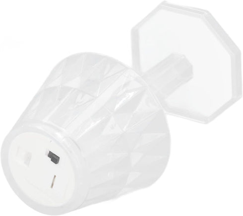 Walfront Crystal Table Lamp, Bedside Lamp Bedside Bed Night Light Plastic Pretty Effects for Bedroom Home(Pure White)...