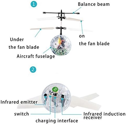 Flying Ball RC Toys For Children Goo Play For Child Ball Helicopter Gifts For Child Built-In-Shinning LED Disco Light Induction Ball Children Play...