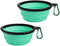 LINGYU Collapsible Dog Bowl, Silicone Foldable Expandable Cup Dish, for Pet Dog/Cat Food Water Feeding Portable Travel Bowl - Green...